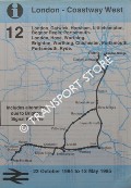 London - Coastway West [Timetable]: London, Gatwick, Horsham, Littlehampton, Bognor Regis, Portsmouth; Hove, Worthing; Brighton, Chichester; Ryde, 22 October 1984 to 12 May 1985 by British Railways